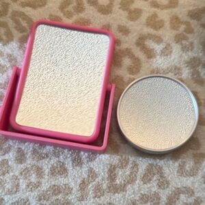 Compact Travel Mirrors with Pink Frame and Silver Mirror